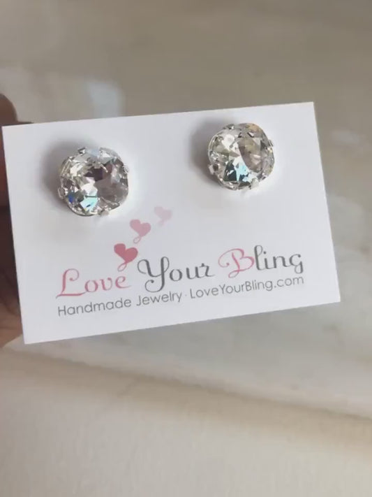 Clear crystal stud earrings 10mm