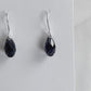 Dark silver crystal teardrop earrings