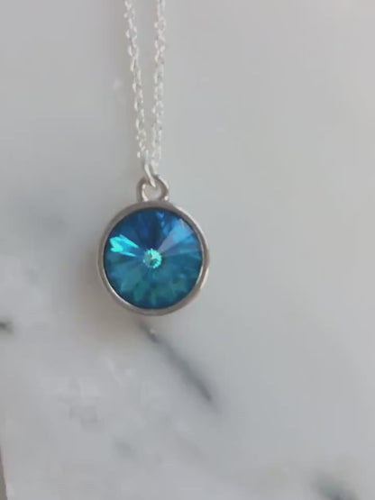 Bermuda blue crystal necklace