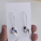 Long iridescent crystal teardrop earrings