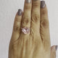 Light pink square crystal ring