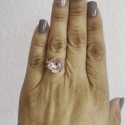 Bague cristal carrée rose clair