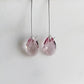 Long pink crystal teardrop earrings