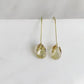 Long gold crystal pear teardrops earrings