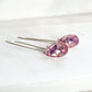 Long iridescent pink crystal teardrop earrings