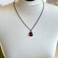 Ruby red Swarovski Crystal Flat Briolette necklace on gunmetal