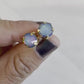 Blue opal pointed crystal post earrings