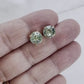 Mint green round crystal stud earring