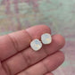 White opal and rose gold earrings