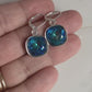 Bermuda blue opal large square crystal earrings