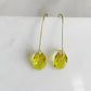 Long yellow topaz crystal earrings