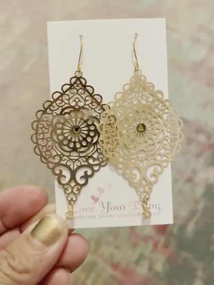 Filigree earrings boho earrings