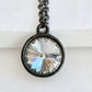 Crystal clear rivoli and gunmetal necklace
