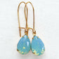 Mint opal pear crystal earrings