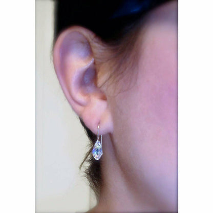 Boucles d'oreilles en forme de larme en cristal AB transparent