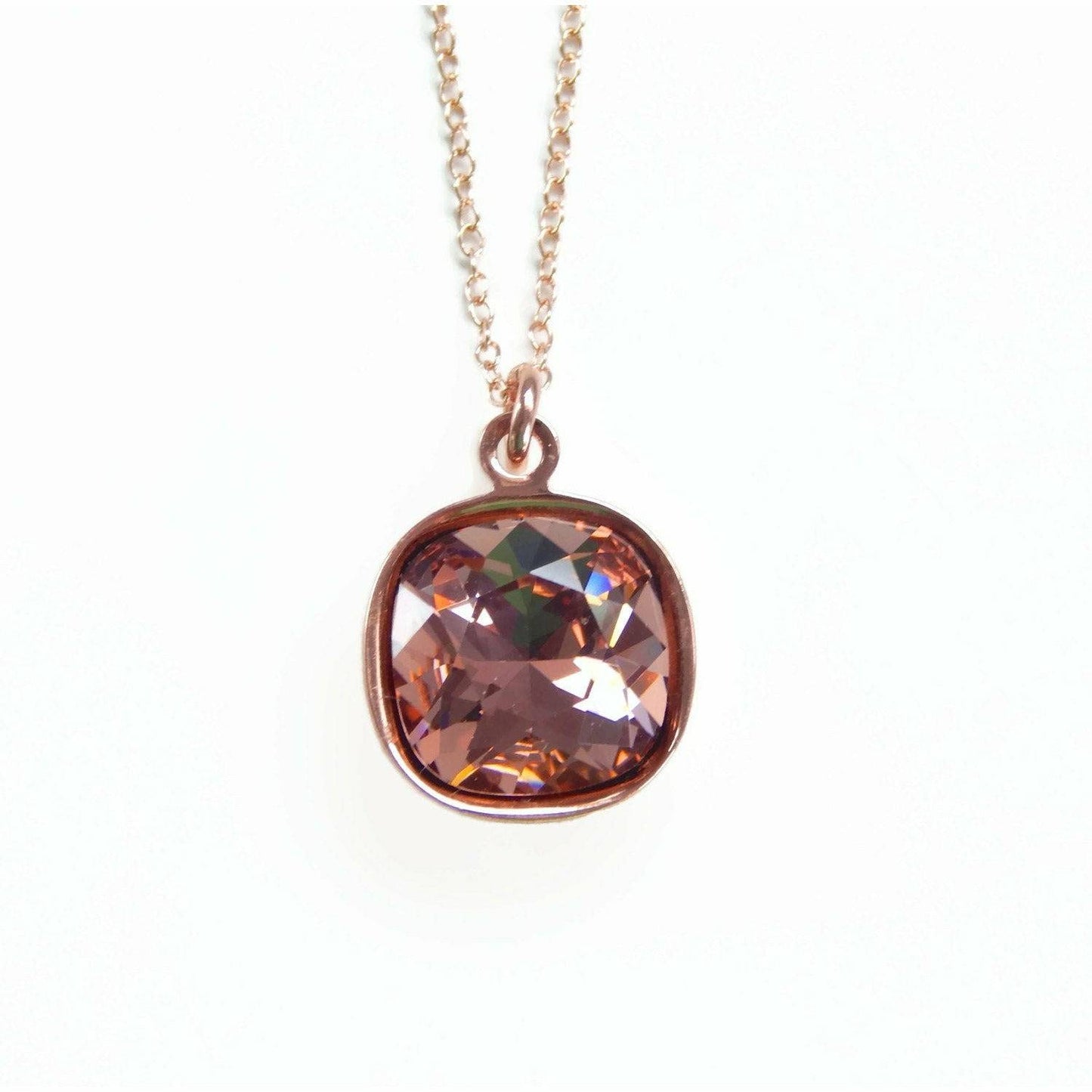 Blush crystal and rose gold necklace