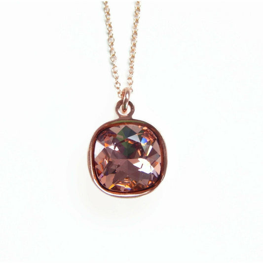 Blush crystal and rose gold necklace