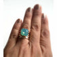 Mint pacific opal square stone crystal ring