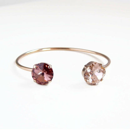 Blush and rose gold open cuff bracelet