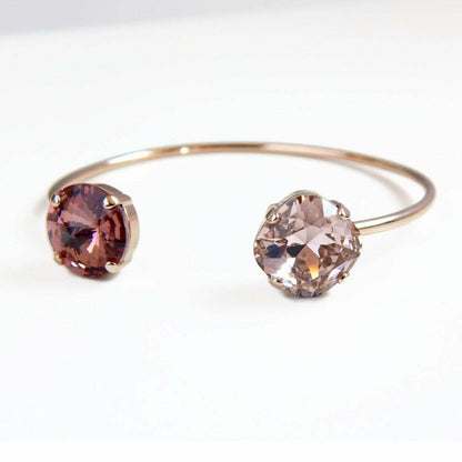 Blush and rose gold open cuff bracelet