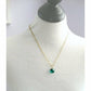 Crystal four leaf clover necklace