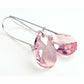 Long pink crystal teardrop earrings