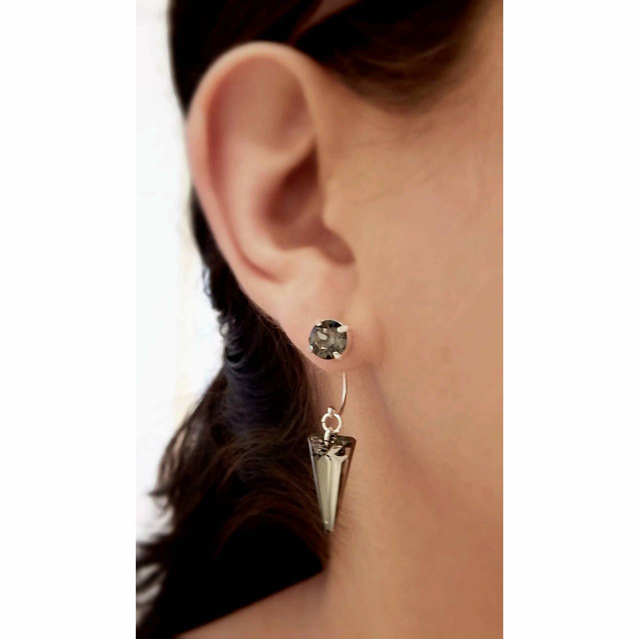 Small Needle Single Ear Jacket Earrings - Gold Plated – LaVieJewelry