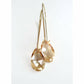 Long gold crystal pear teardrops earrings