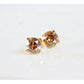 Round gold crystal stud earring