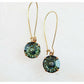 Erinite green crystal dangle earrings
