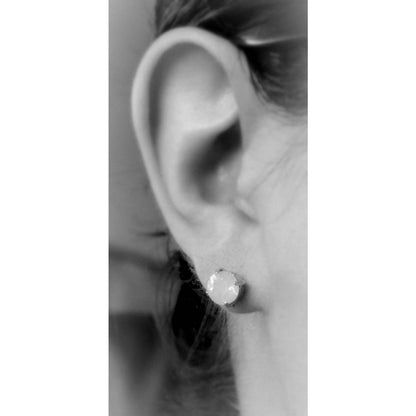 Boucle d'oreille clou ronde en cristal doré