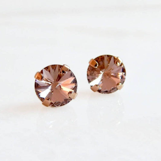 Blush and rose gold stud earrings