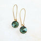 Erinite green crystal dangle earrings