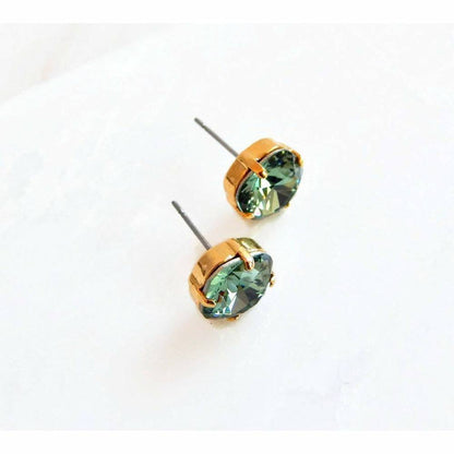 Boucles d'oreilles clous en cristal vert Erinite