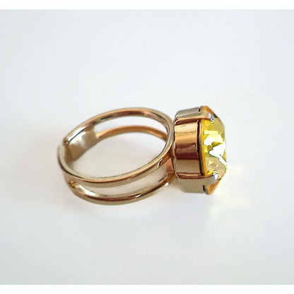 Bague cristal jaune citrine