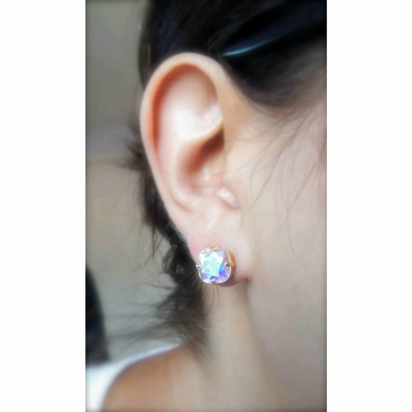 Crystal ab stud earrings 10mm
