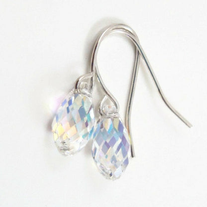 Boucles d'oreilles en forme de larme en cristal AB transparent