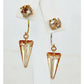 Gold crystal ear jacket spike earrings