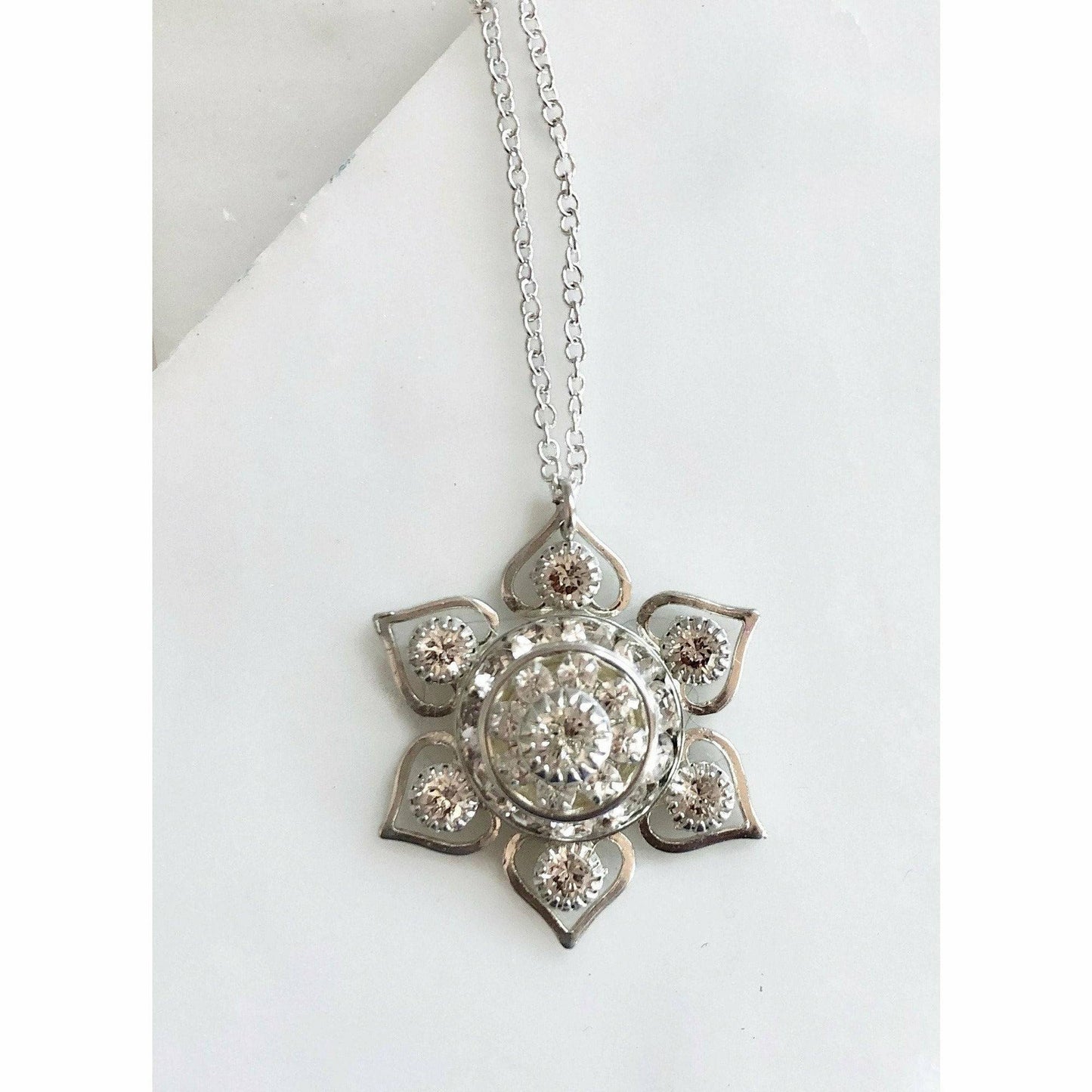 Crystal snowflake necklaces