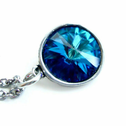 Bermuda blue crystal necklace