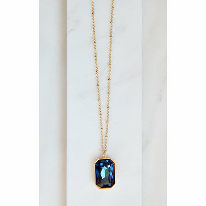 Grand pendentif en cristal bleu marine