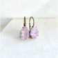 Pink opal  teardrop earrings