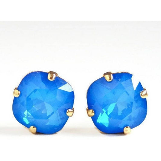 Blue Opal square post earring