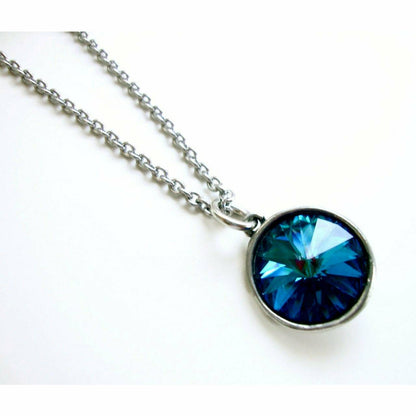 Bermuda blue crystal necklace