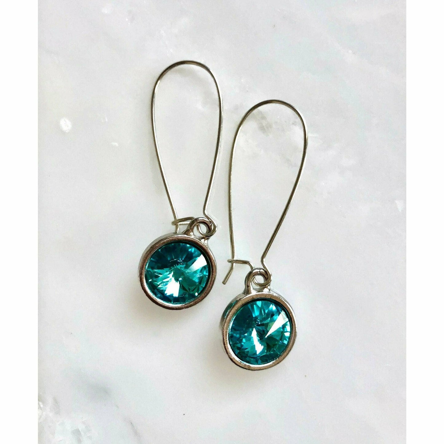 Light Turquoise Crystal Earrings