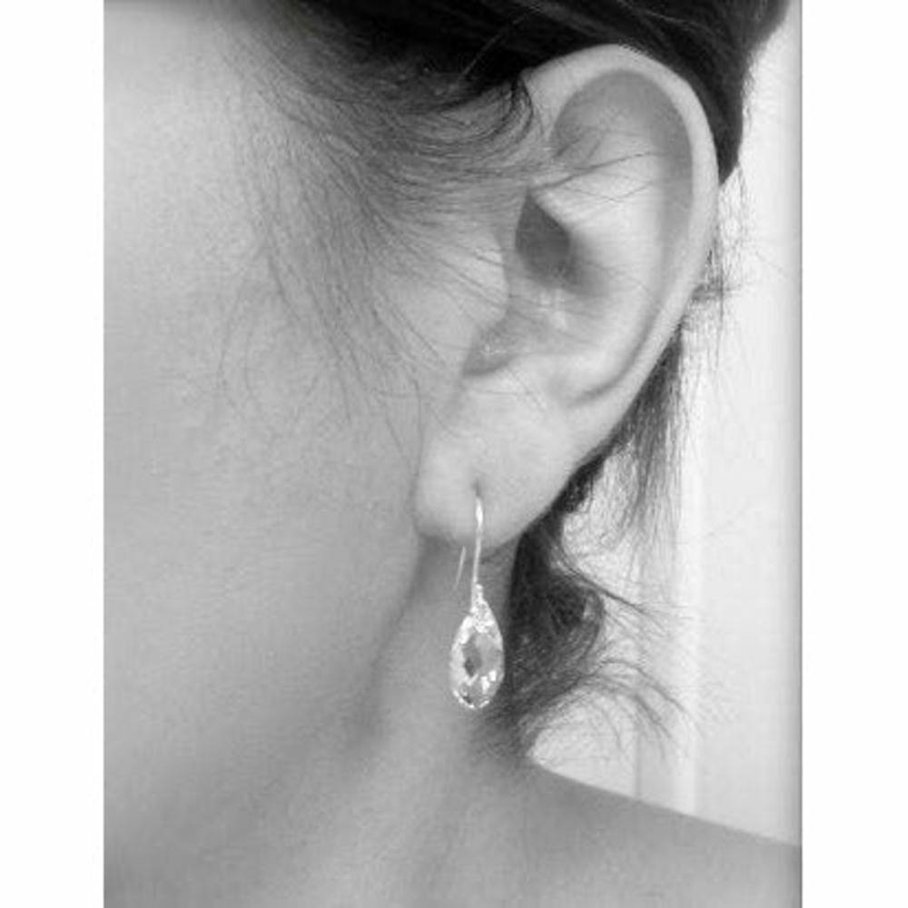 Pink crystal teardrop earrings
