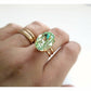 Mint green oval crystal cocktail ring