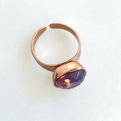 Lavender opal crystal ring on rose gold band LoveYourBling