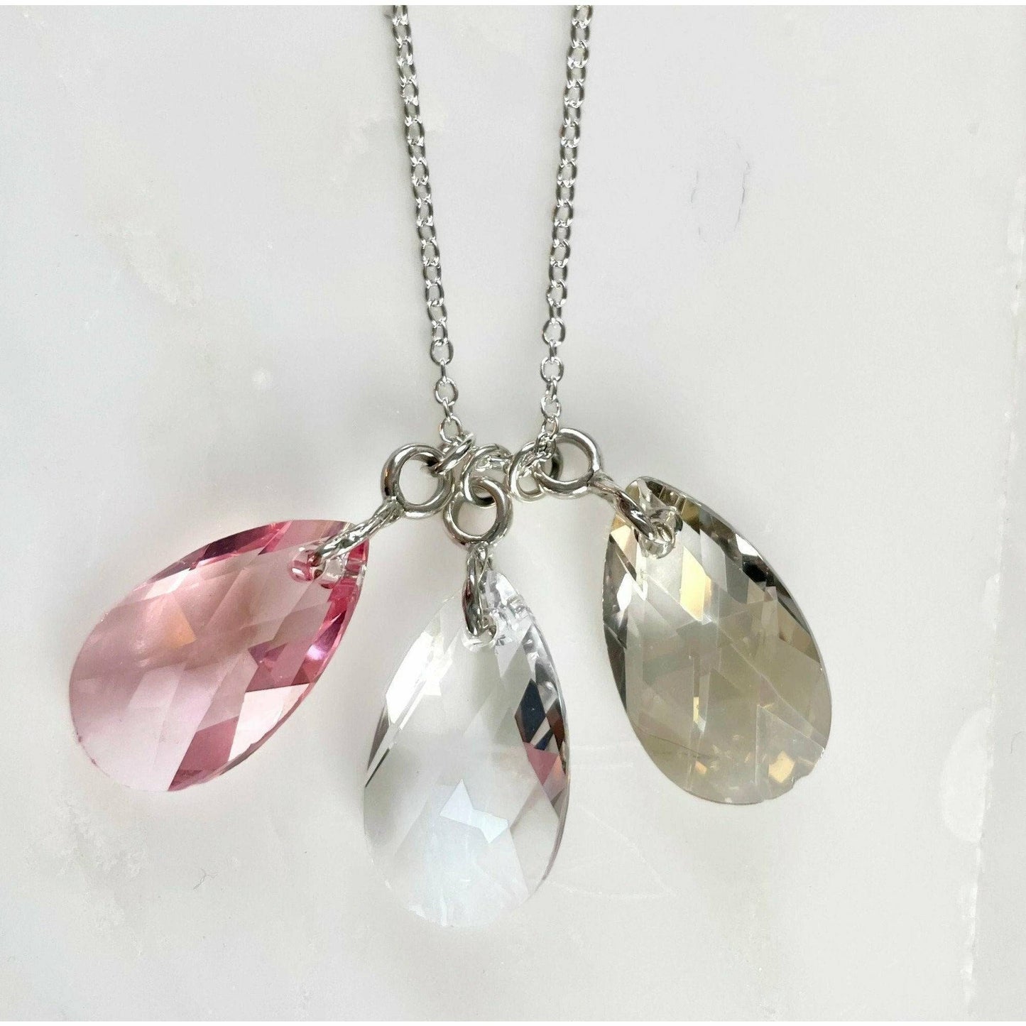 Crystal teardrop necklace your choice