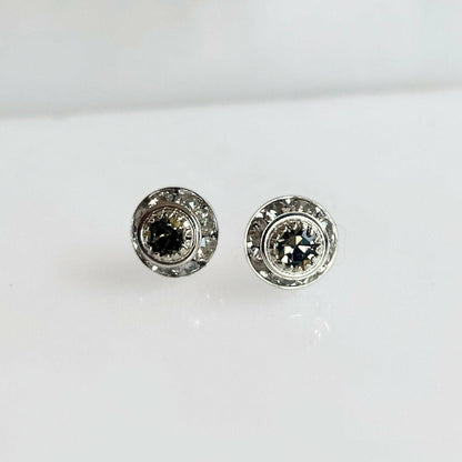 Boucles d'oreilles tiges diamant noir